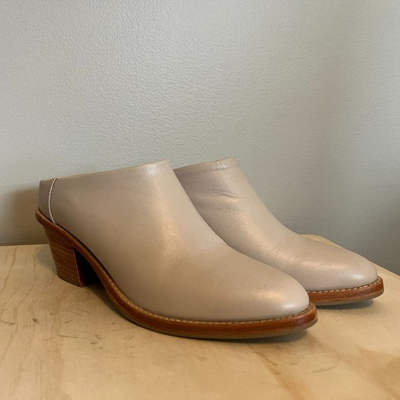 Poppy Barley Shoes - Poppy Barley Heeled Mule Dove Grey (Sz 6.5)